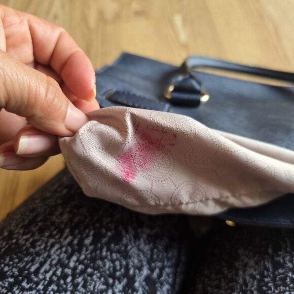 Michael Kors Hamilton Logo Satchel Bag Navy Blue - Picture 10 of 13